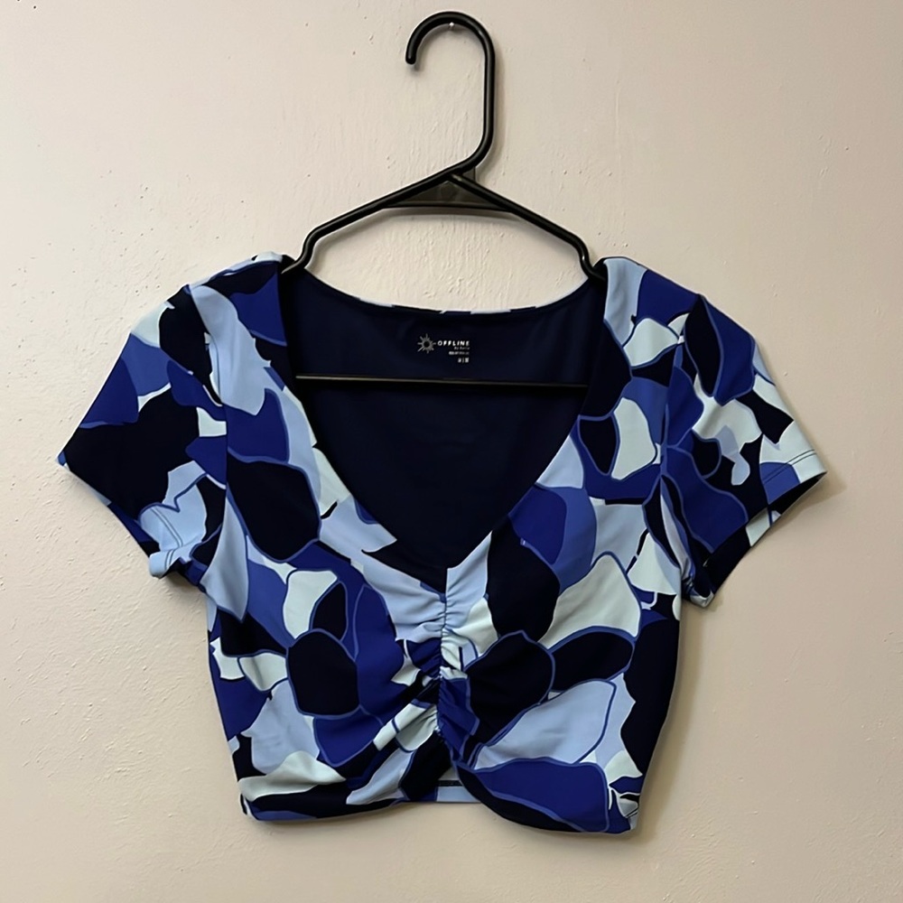 Aerie Real Me Ruched Front Crop Top